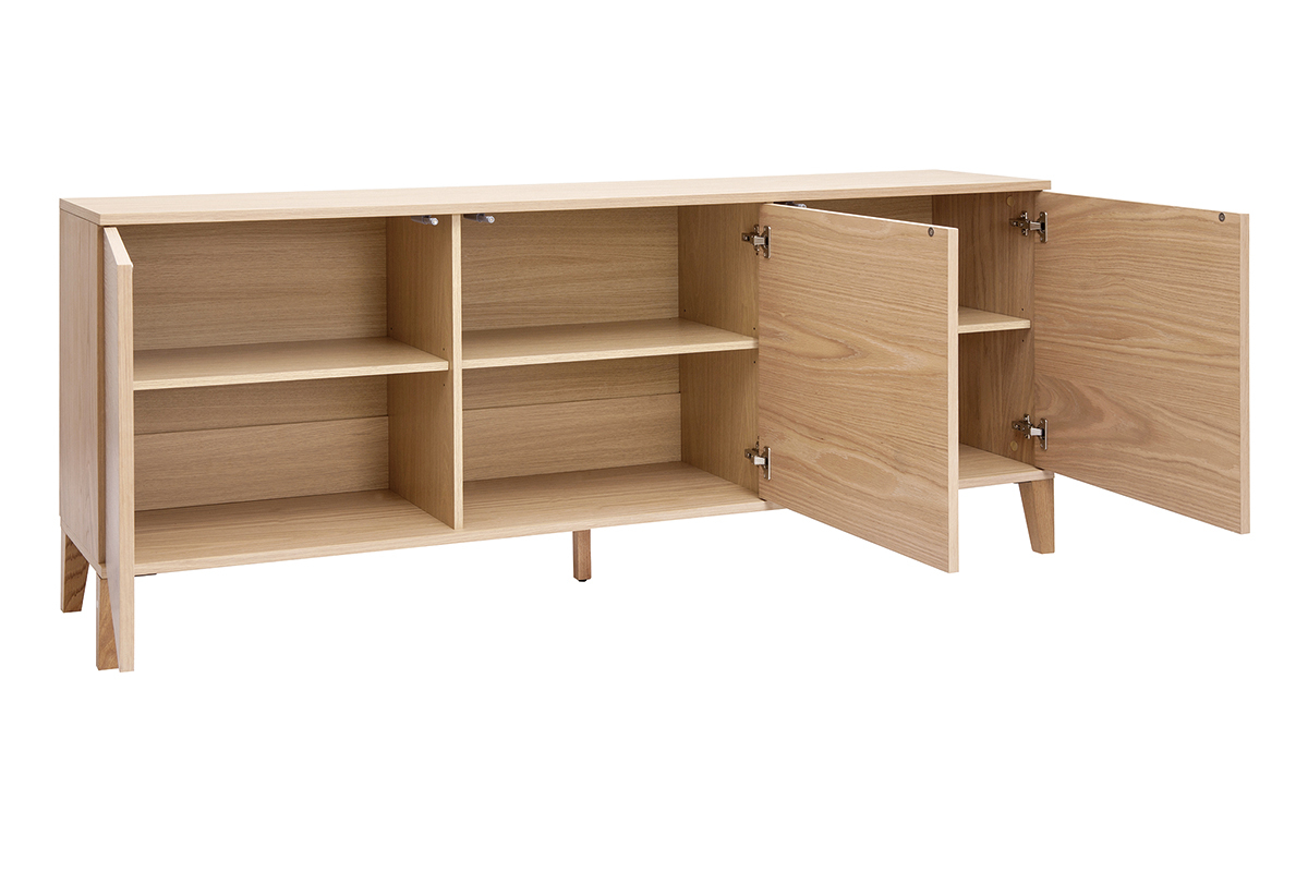 Buffet scandinave en bois clair ch�ne 3 portes L180 cm FREDDY