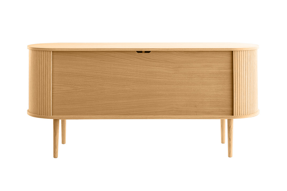 Buffet vintage en bois clair ch�ne 2 portes coulissantes L160 cm EPIC