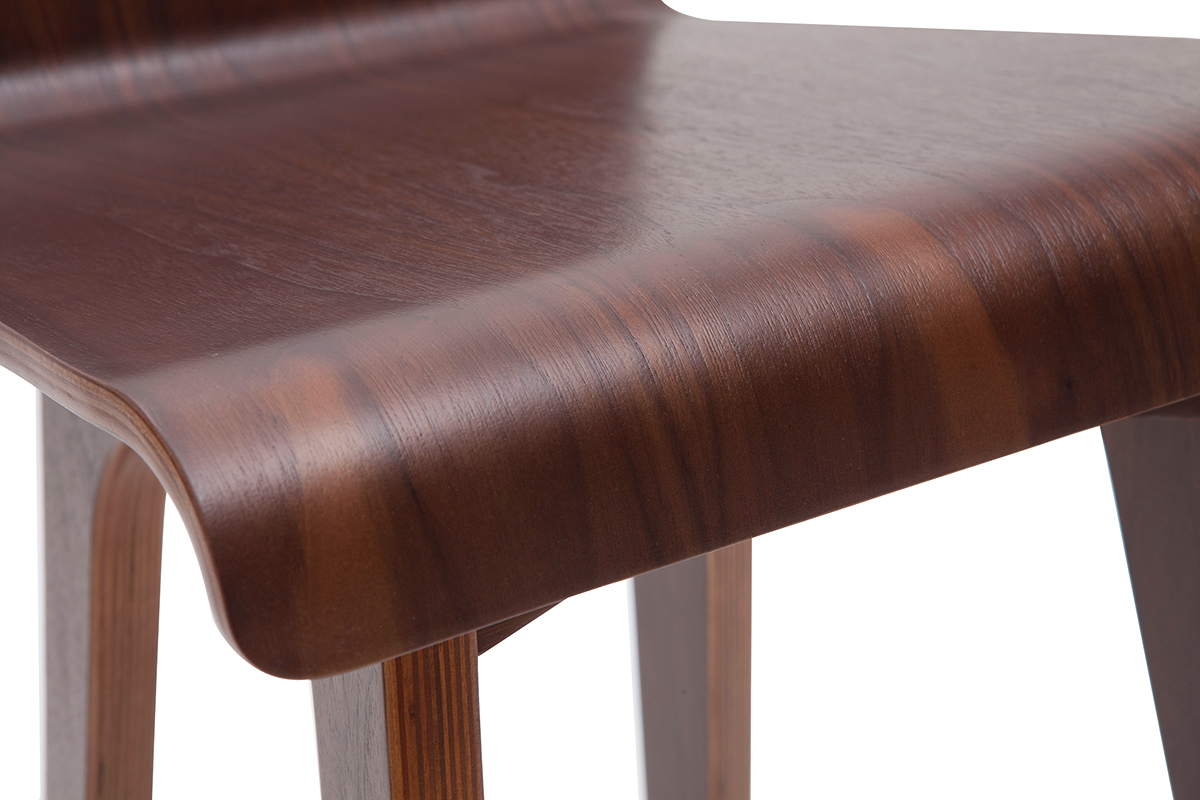 Chaise de bar scandinave bois fonc� H65 cm BALTIK