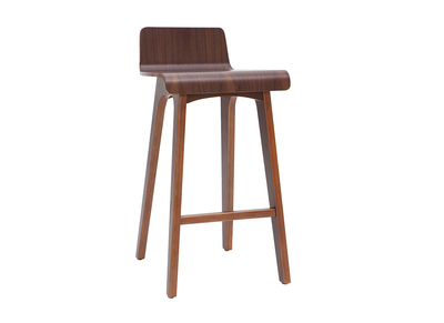 Chaise de bar scandinave bois fonc&eacute; H65 cm BALTIK