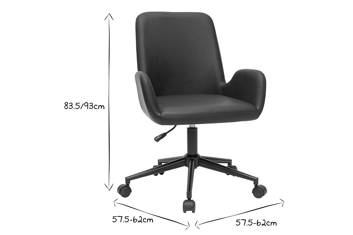 Chaise de bureau � roulettes noire ALBAN