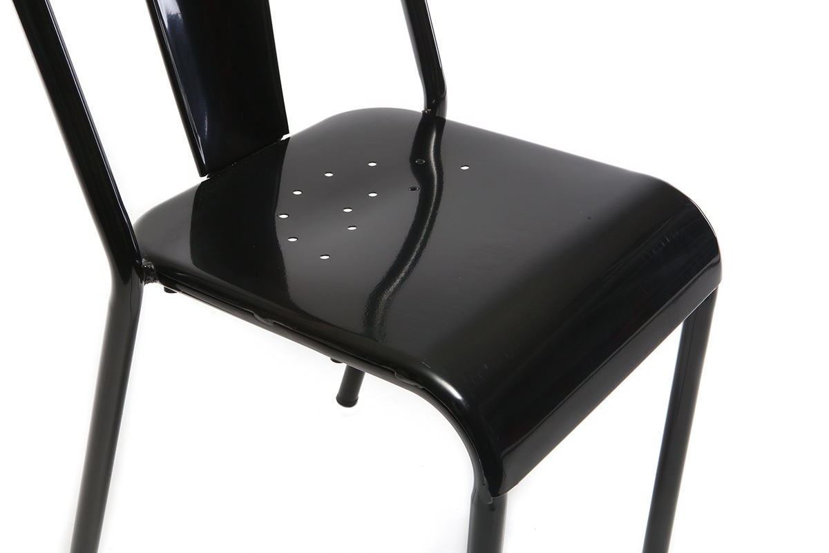 Chaises design m�tal noir (lot de 2) EVAN