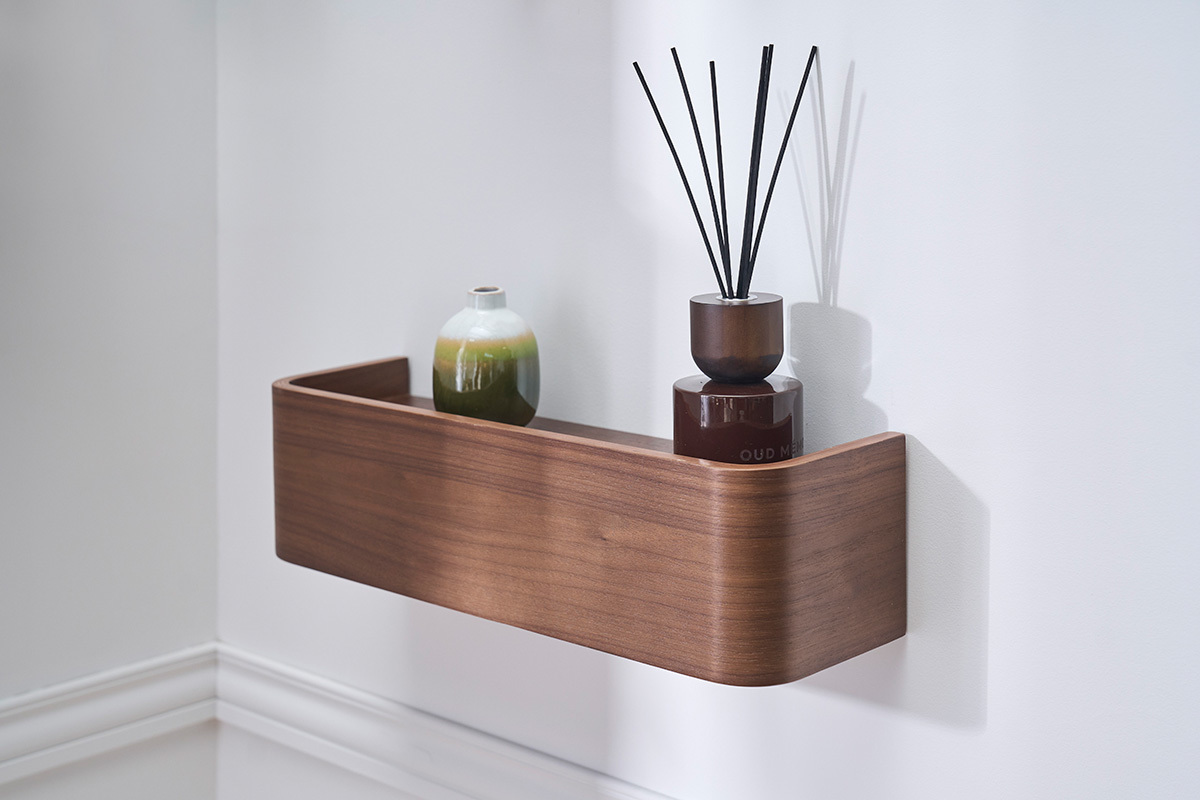 Etag�re murale bois fonc� noyer L48 cm HOPE
