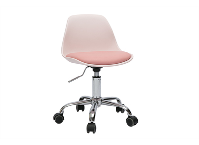 Fauteuil de bureau rose enfant &agrave; roulettes STEEVY