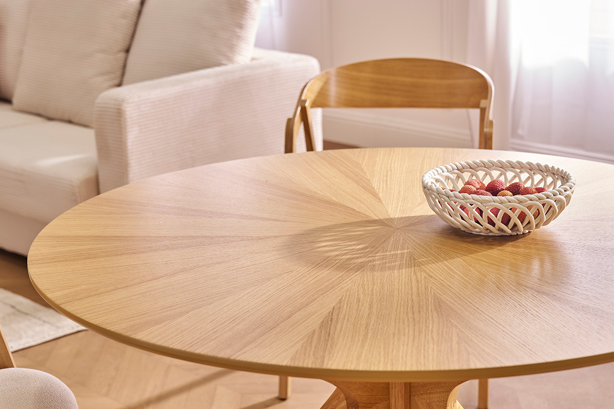 Table � manger design ronde ch�ne D120 cm DIELLI