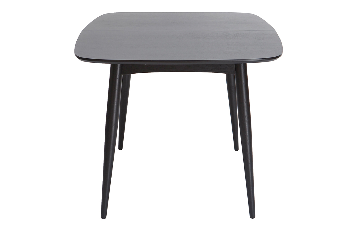 Table � manger extensible rectangulaire en bois noir L130-160 cm NORDECO
