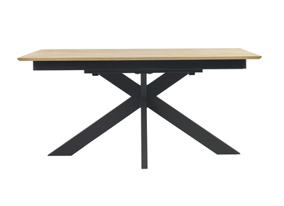 Table &agrave; manger rectangulaire extensible rallonge int&eacute;gr&eacute;e en bois clair ch&ecirc;ne massif L160-245 cm AGATA
