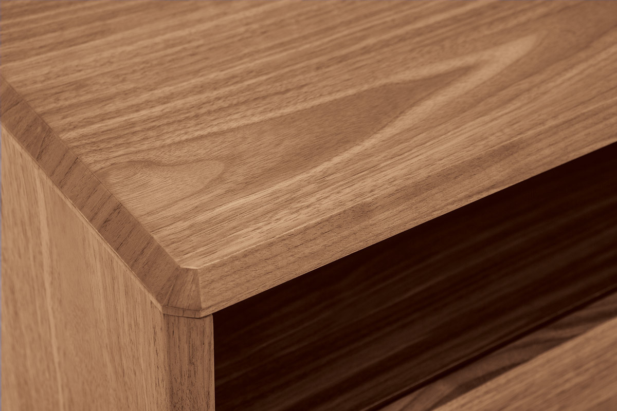 Table de chevet bois fonc� noyer SUVA