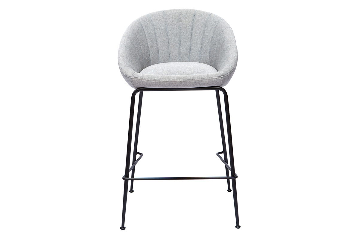 Tabourets de bar design tissu gris clair 65 cm (lot de 2) SHERU