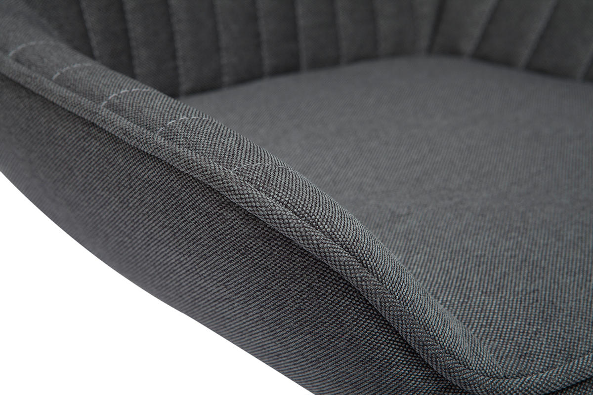 Tabourets de bar r�glables design en tissu gris anthracite (lot de 2) RONNIE