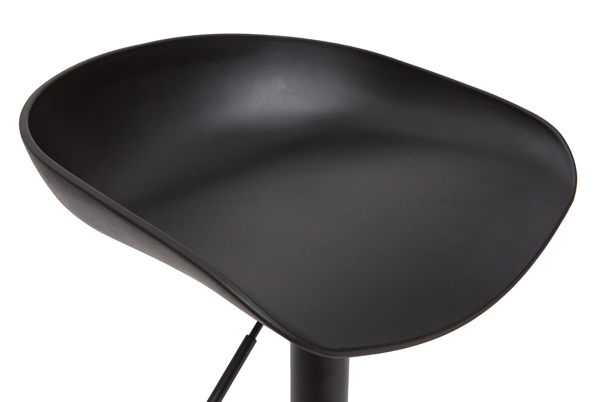 Tabourets de bar r�glables design noirs H65 cm (lot de 2) PEBBLE