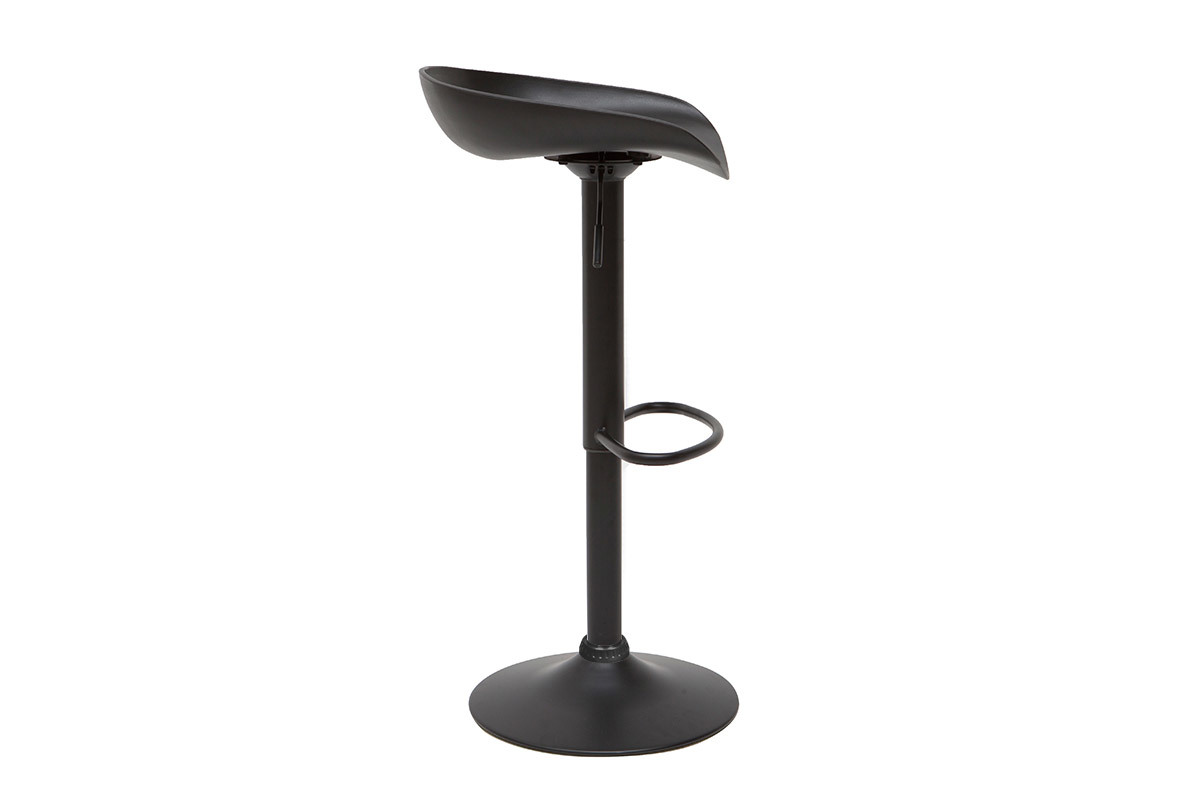 Tabourets de bar r�glables design noirs H65 cm (lot de 2) PEBBLE