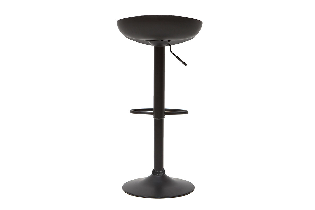 Tabourets de bar r�glables design noirs H65 cm (lot de 2) PEBBLE