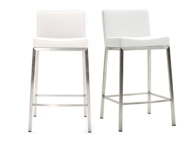 Tabourets design blanc H66 cm (lot de 2) EPSILON